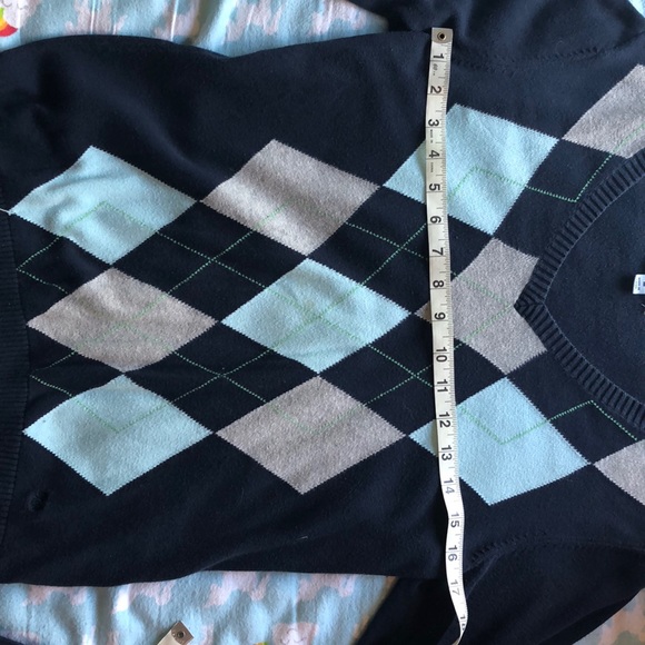 Cute argyle sweater blue grey Med - Picture 5 of 6